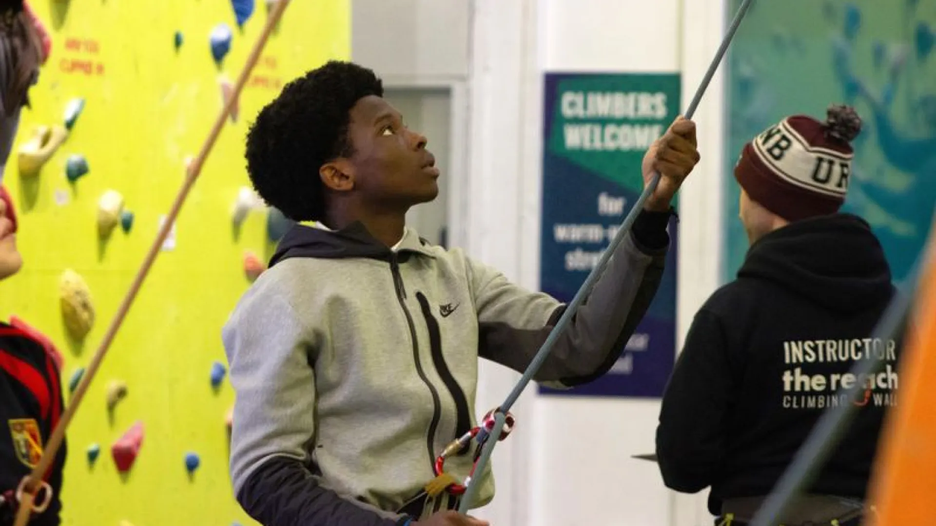 Younge person belaying